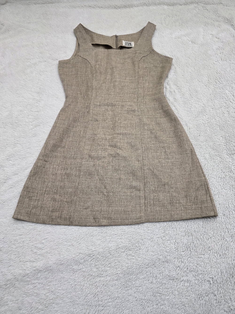 Star City Taupe Asymmetrical Sheath Dress